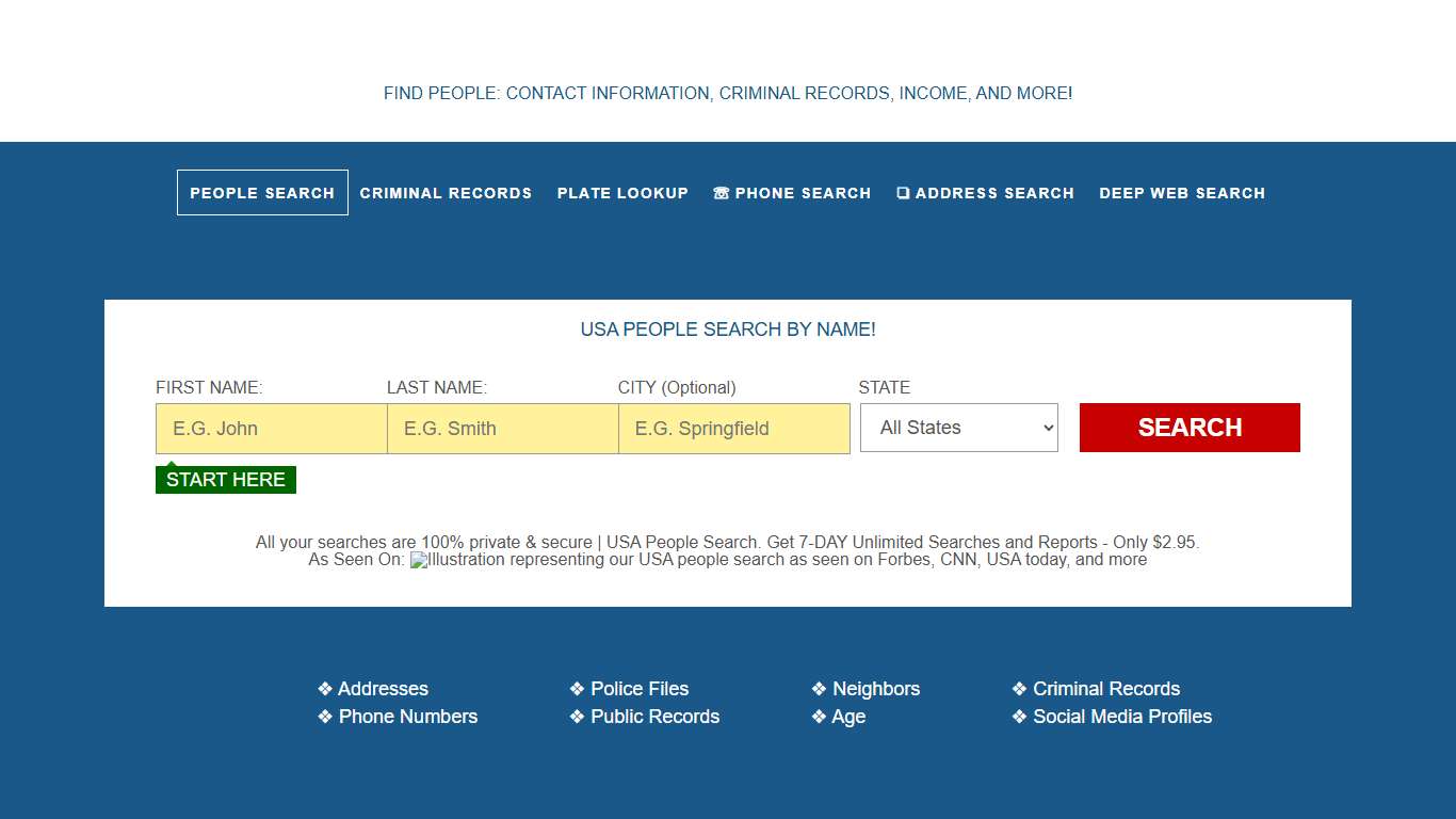 USA People Search People Finder, Address & Phone Lookup